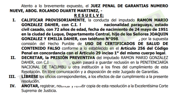 Con el argumento de que es adulto mayor, RGD intentó salir de la cárcel