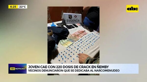 Video: Joven cae con 220 dosis de crack en Ñemby - ABC Noticias - ABC Color