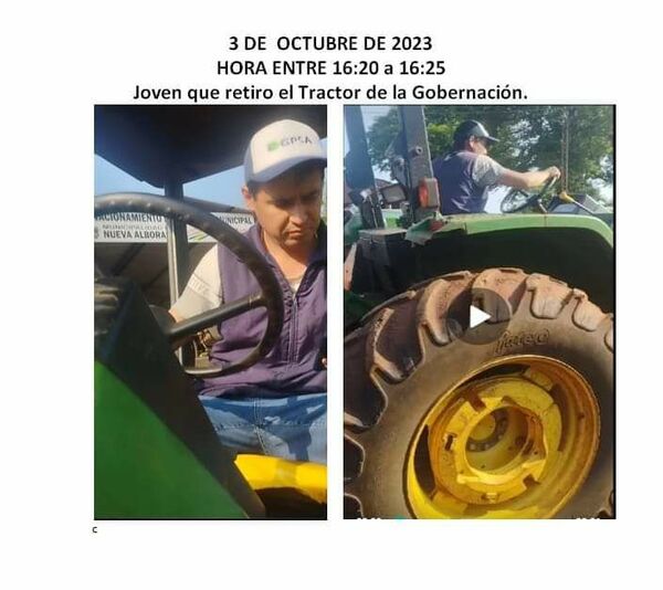 Diario HOY | Hurtan tractor de la Municipalidad de Nueva Alborada