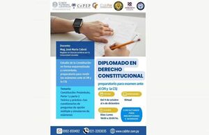 Habilitan inscripción para Diplomado en Derecho Constitucional