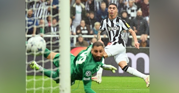 Miguel Almirón anotó un histórico gol para el Newcastle en la Champions League