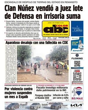 Diario ABC Color: Resumen de los títulos principales del 5 de octubre de 2023 - Podcast Radio ABC Cardinal 730 AM - ABC Color