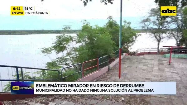 Video: Emblemático mirador de Itá Pytã Punta en riesgo de derrumbe - ABC Noticias - ABC Color