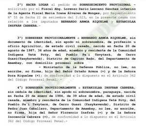 Nativos imputados por asociación terrorista obtienen sobreseimiento provisional