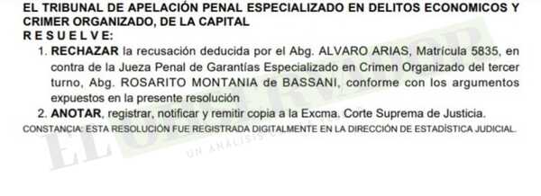 A Ultranza Py: Confirman a jueza Montanía y advierten a abogado sobre planteos dilatorios
