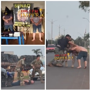Brasileños son detenidos con droga luego de resistirse ante agentes de la Senad - Radio Imperio 106.7 FM