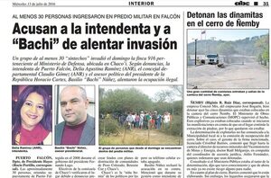 Frente Guasu y Bachi Núñez tenían en común el objetivo de despojar al Estado de la finca 916 - Política - ABC Color