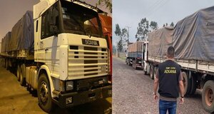 La DNIT incauta dos camiones y 68,2 toneladas de soja