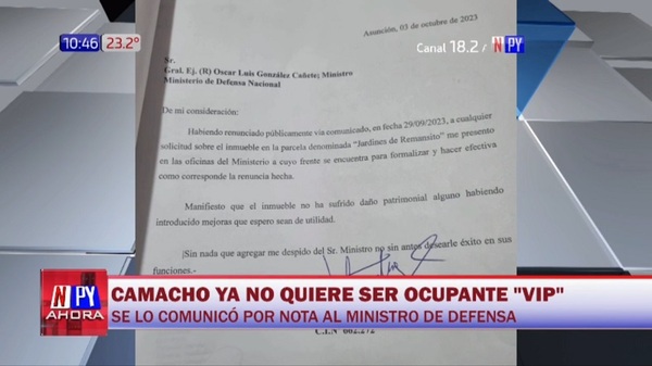 Fernando Camacho renuncia a su "ocupación vip" - Noticias Paraguay
