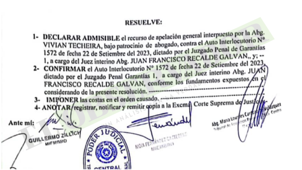 Cámara confirma arresto domiciliario del hijo de la jueza Norma Salomón