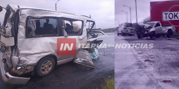 VIOLENTO CHOQUE INVOLUCRÓ A DOS VEHÍCULOS EN SAN PEDRO DEL PARANÁ - Itapúa Noticias
