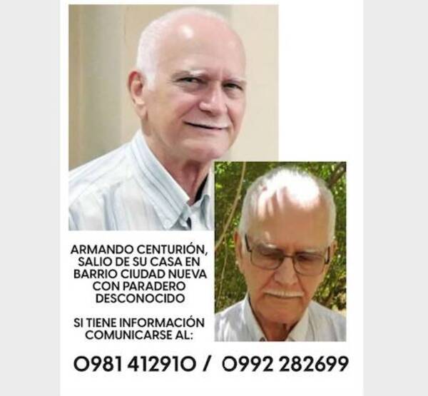 Familiares desesperados buscan a abuelito