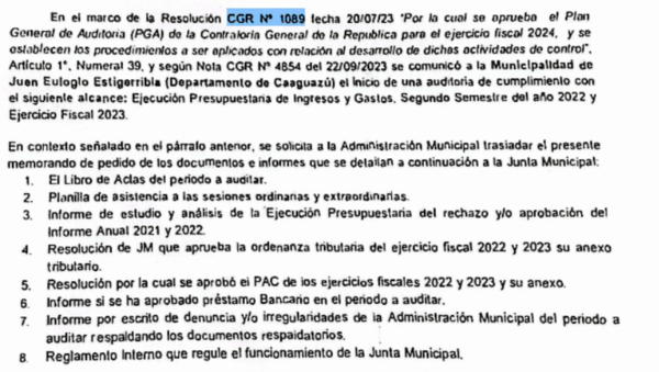 Contraloría auditará gestión de Piti Espínola