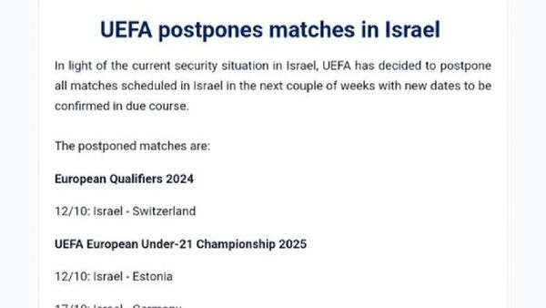 La UEFA aplaza el partido Israel-Suiza por el conflicto armado