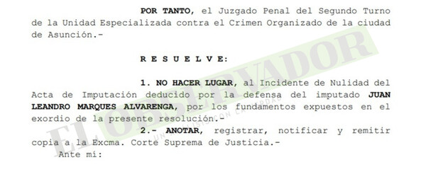 Yerno de Jarvis Chimenes Pavão intentó anular imputación