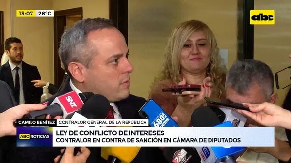 Ley de conflicto de intereses: contralor en contra de sanción en Cámara de Diputados - ABC Noticias - ABC Color