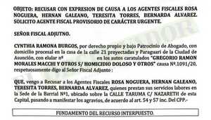 Acusada por la muerte de Fabián Marín recusa a fiscales por supuesta falta de objetividad 