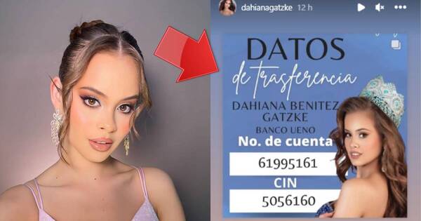 La Nación / ¡Otra vaquita! fans de Dahiana Gatzke piden ayuda monetaria para la miss