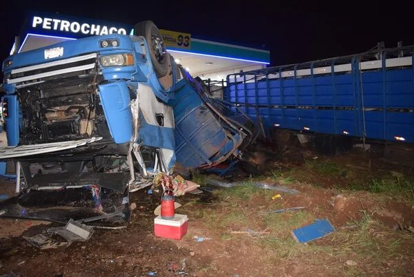 Carapeguá: transganado vuelca tras perder los frenos y mueren 20 animales - Nacionales - ABC Color