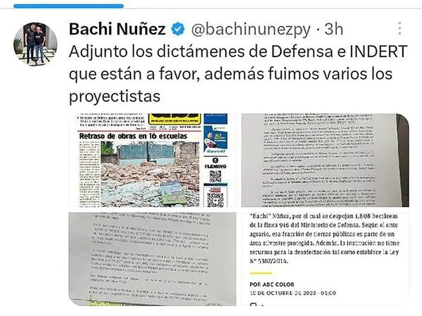 “Bachi” evidencia que despojo a Defensa se hizo a ciegas en Cámara de Diputados - Política - ABC Color