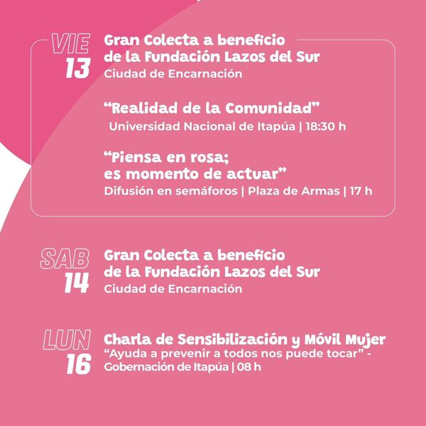 Participa en las acciones de prevención del cáncer de mama en Octubre Rosa 2023