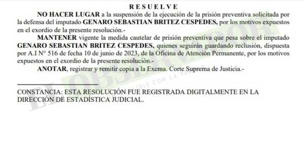 Mantienen prisión para implicado en asesinato de presunto miembro del clan Rotela