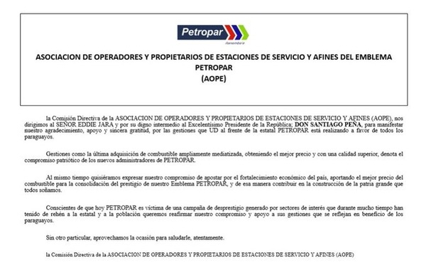 Respaldan tarea y suministro de Petropar