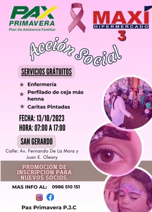 Jornada de acción social de Pax Primavera en Maxi Hipermercado del barrio San Gerardo - Radio Imperio 106.7 FM