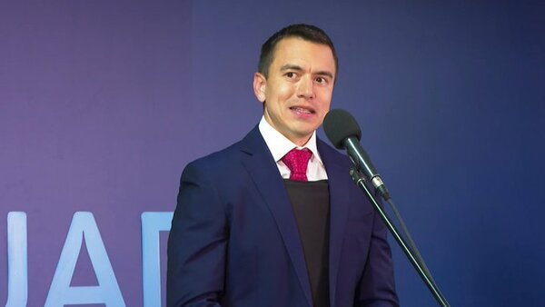 Él es Daniel Noboa, el candidato de 35 años que aspira a la presidencia de Ecuador