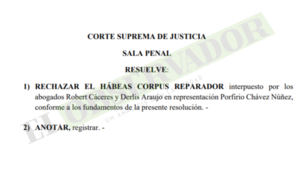 Sala Penal rechaza hábeas corpus reparador para indígena acusado por narcotráfico 