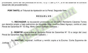 Rechazan recusación del expresidente de Asociación de Jubilados del IPS contra el juez Mirko Valinotti