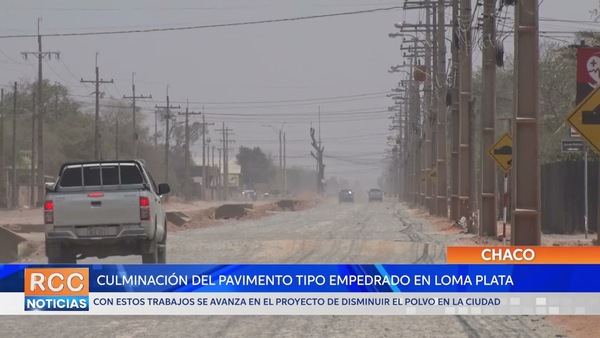 Culminación de empedrado en la ciudad de Loma Plata