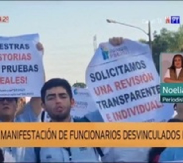 Manifestación de desvinculados de Itaipú en Alto Paraná - Paraguay.com
