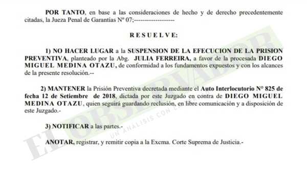Mantienen prisión preventiva a mano derecha de "Cucho" Cabaña.