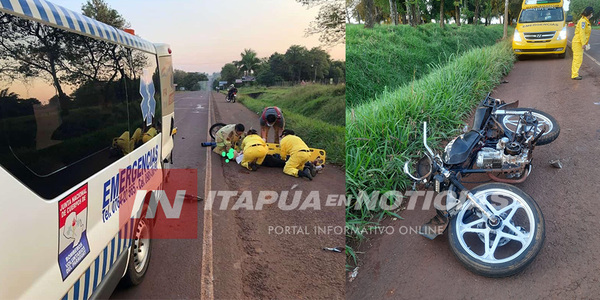 MENOR HERIDO TRAS CHOQUE ENTRE MOTOCICLETA Y AUTOMÓVIL EN MARÍA AUXILIADORA - Itapúa Noticias
