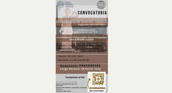 Iniciará curso de Guaraní Jurídico para funcionarios