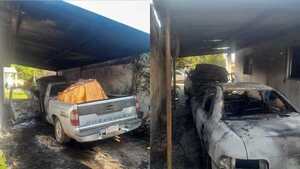 VAPEADOR OCASIONÓ INCENDIO QUE ARRASÓ CON DOS VEHÍCULOS EN CORONEL BOGADO