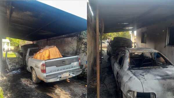 VAPEADOR OCASIONÓ INCENDIO QUE ARRASÓ CON DOS VEHÍCULOS EN CORONEL BOGADO