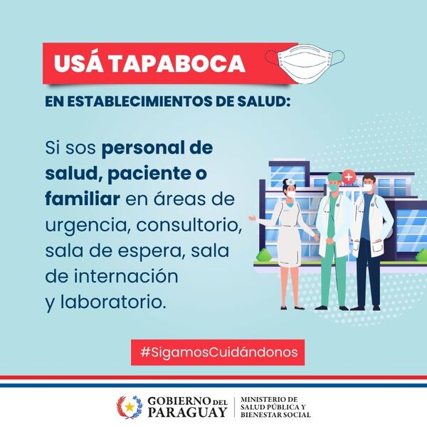 Recuerdan que uso de tapabocas en establecimientos de salud es clave para protegerse » San Lorenzo PY
