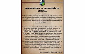 Comuna hernandariense notificará a morosos de impuestos inmobiliarios | DIARIO PRIMERA PLANA