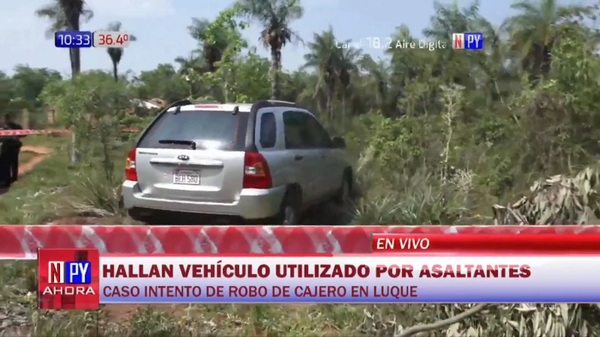 Encuentran vehículo utilizado en intento de robo de cajero automático - Noticias Paraguay