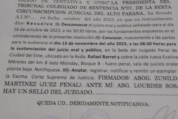 Siguen dilatando inicio de juicio oral a perseguido por Prieto