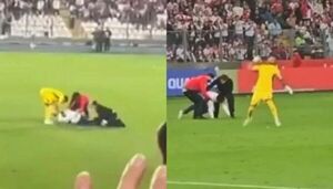 Pedro Gallese tiró celular de hincha que buscó “selfie” con Lionel Messi | 1000 Noticias