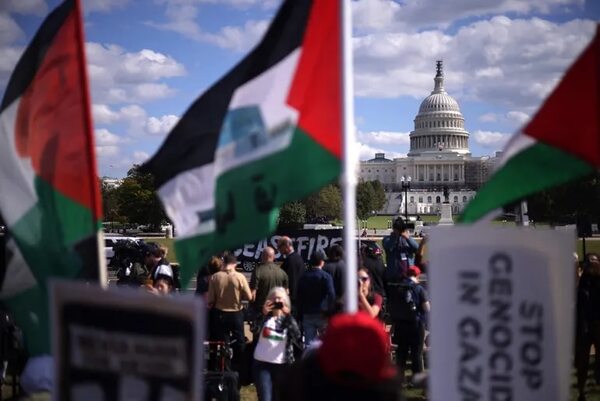 Una protesta dentro y fuera del Capitolio de EE.UU. pide el alto el fuego en Gaza - Mundo - ABC Color