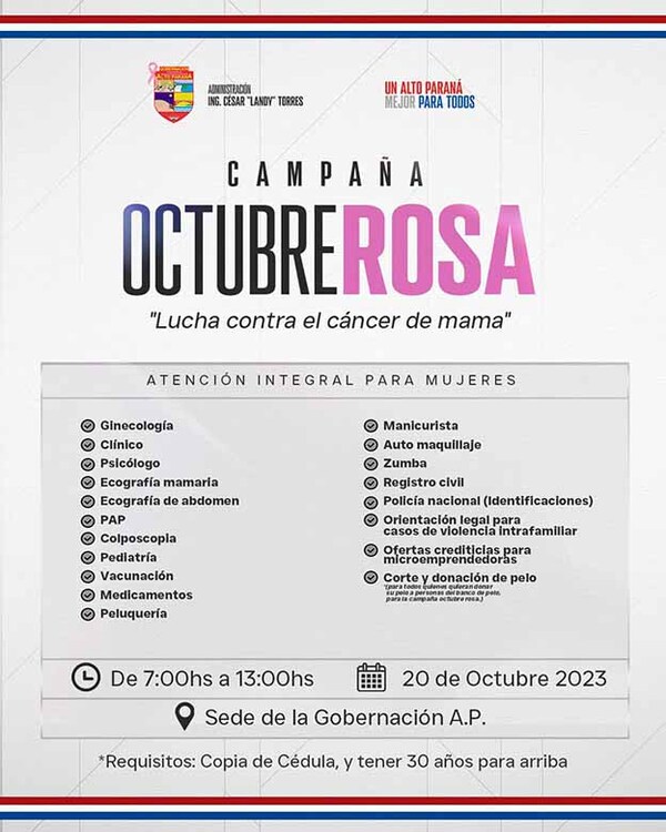 Gobernación de Alto Paraná prepara jornada de atención integral para mujeres | DIARIO PRIMERA PLANA