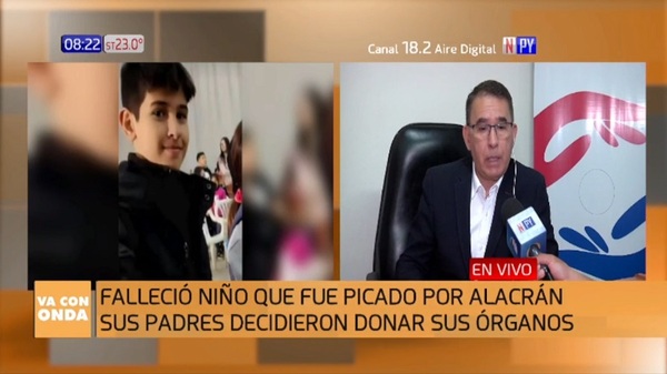 Falleció el niño picado por un alacrán, sus padres donaron sus órganos - Noticias Paraguay
