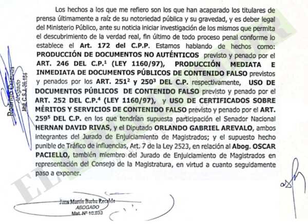 Dudas sobre títulos de Arévalo y Rivas generan denuncia penal de fiscal Casse Giménez