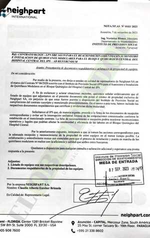 Una nota confirma que equipos médicos abandonados en el IPS no pertenecen a la previsional