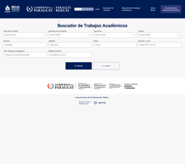 Web dedicada a becarios de BECAL cuenta con nuevas funciones desarrolladas por MITIC