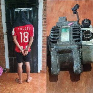 HURTÓ ALTERNADORES DE AUTOMÓVIL A SU PROPIO HERMANO Y FUE APREHENDIDO